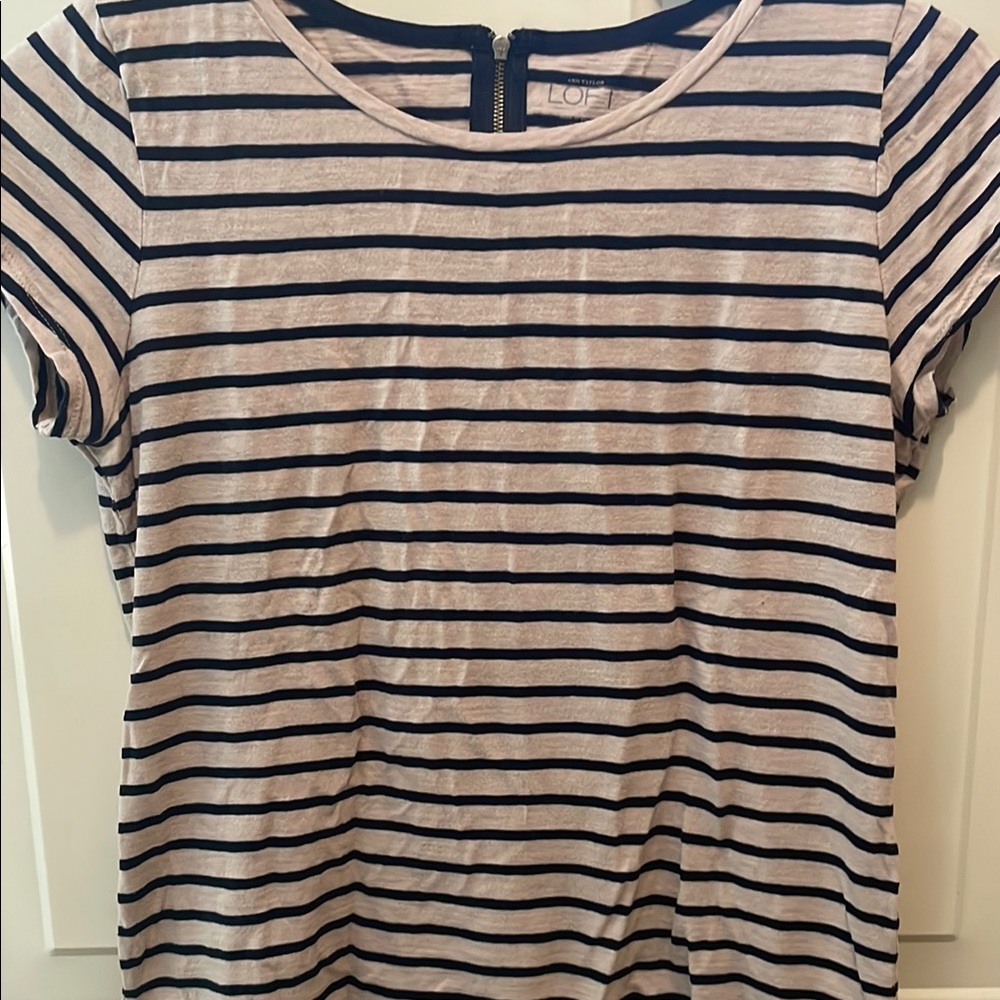 LOFT Blue and Tan Tee